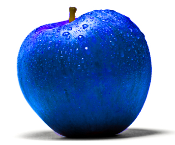 Aplle on Blue Apple   Pikturepefect